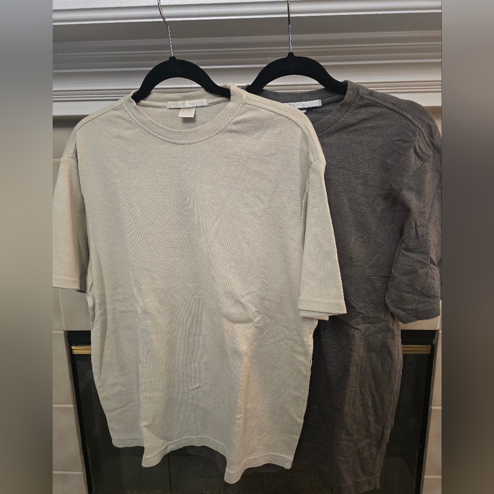 Men's Perry Ellis Short Sleeve T-Shirt Duo - Cream and Gray